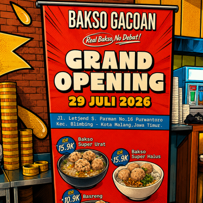 Grand Opening 29 Juli, Bakso Gacoan Bikin Pecinta Kuliner Malang Tak Sabar