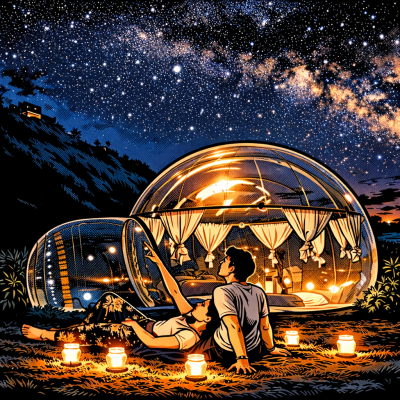 The Bubble Hotel Bali, Sensasi Tidur Sambil Lihat Langit Malam